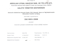 İSO TESCİL SERTİFİKASI